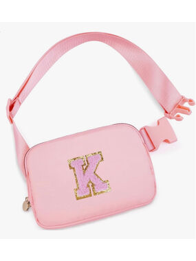 Girls Uygafly Belt Bag Crossbody One Size Pink Gold Initial K